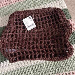 FP Movement by Free People Brown Crochet Clutch
